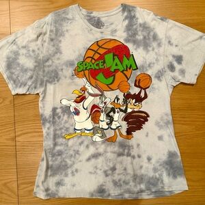 Vintage Disney Space Jam Tie Dye Gray Tshirt